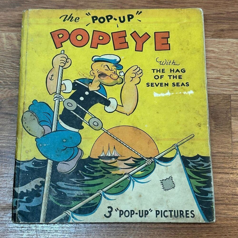Vintage 1935 The Pop-Up Popeye With the Hag Of The Seven Seas Book Hardcover by